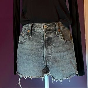 Dark Gray Jean Shorts